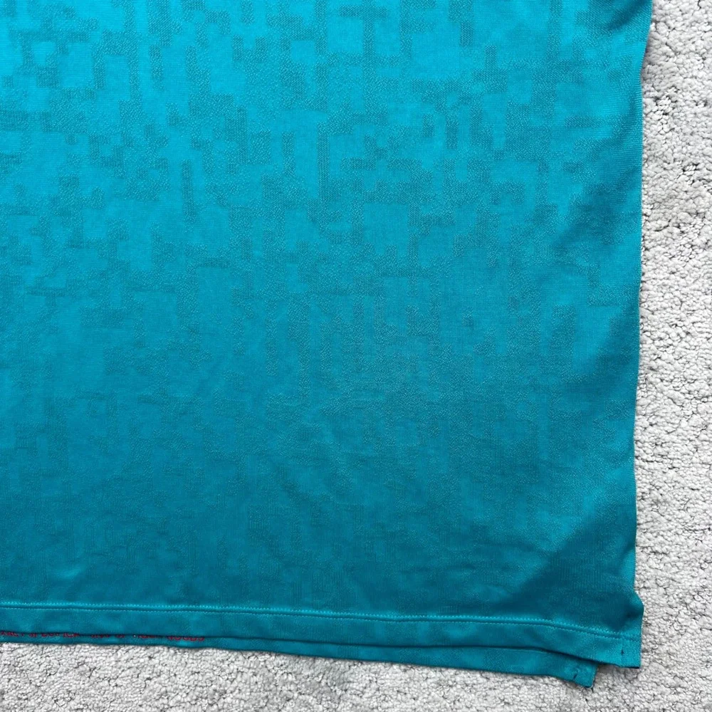 Nike Tiger Woods Collection Polo Shirt Mens XXXL‎ Teal Dri-Fit Geometric Golf